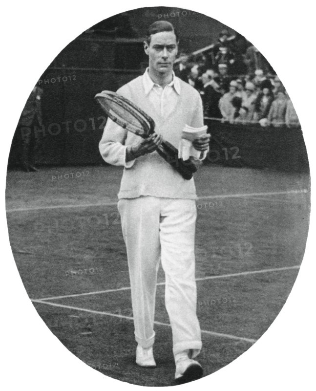 The Duke of York as a competitor in the men's doubles at Wimbledon, 1926, (1937). Artist: Unknown