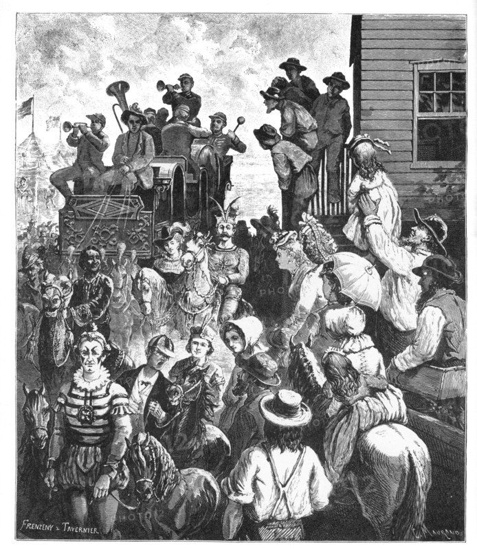 'The Travelling Circus', c1870s.Artist: Frenzeny and Tavernier