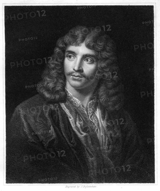 Moliere, French theatre writer, director and actor, (1833).Artist: J Posselwhite
