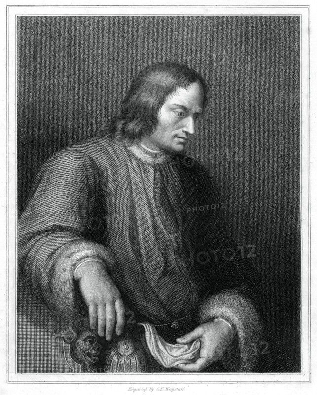 Lorenzo de' Medici, Italian statesman and ruler of the Florentine Republic, (1833).Artist: CE Wagstaff