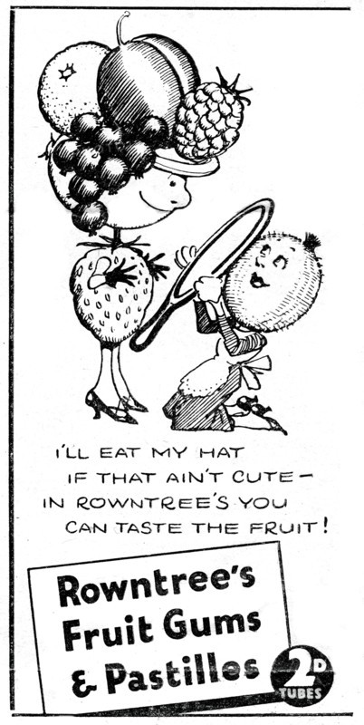 Rowntree's Fruit Gums and Pastilles, 1938. Artist: Unknown