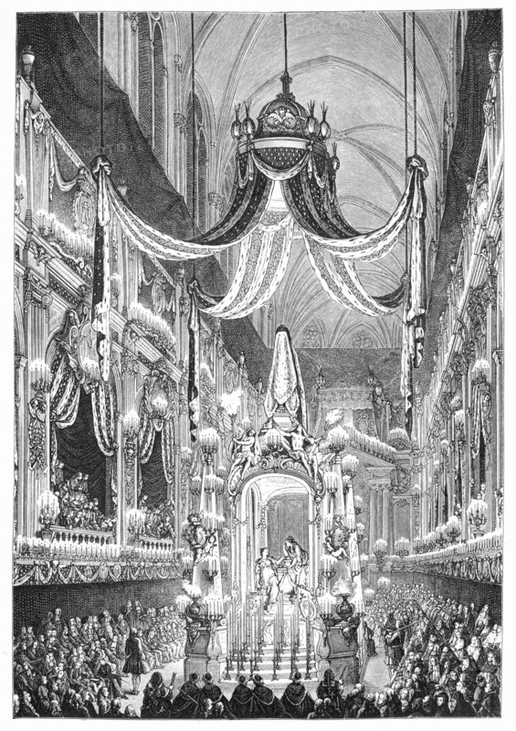 Funeral At Notre Dame, Paris, 1746, (1885).Artist: Charles Nicolas Cochin
