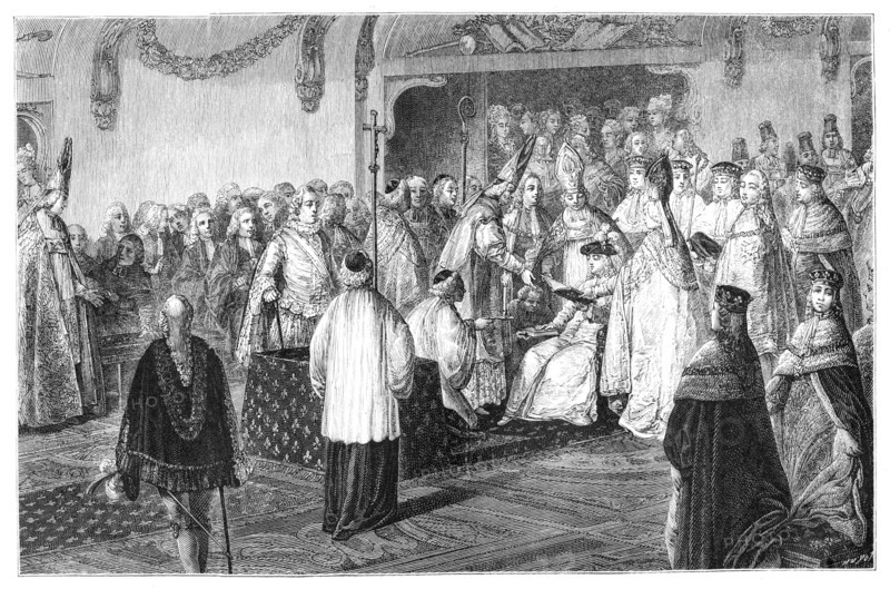 Coronation of Louis XV, 1715, (1885). Artist: Moreau