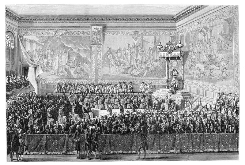 Parliament Meeting, Versailles 1776, (1885).Artist: Girardet