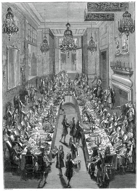 Feast At The Spanish Embassy, Paris, 1707, (1885).Artist: Scottin