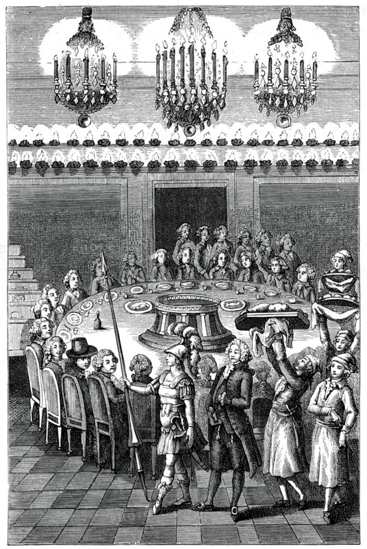 Funeral Supper, 1783, (1885).Artist: Binet