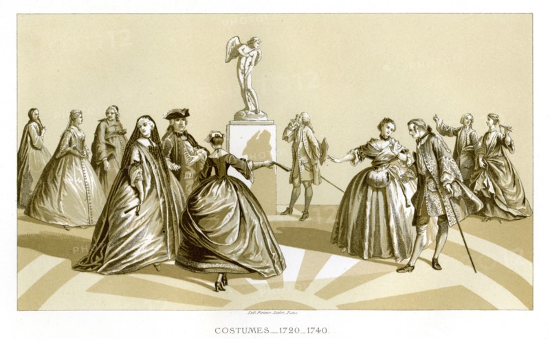 Costumes, 1720-1740, (1885). Artist: Unknown
