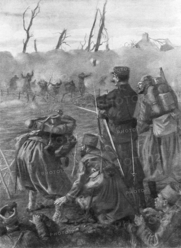 'A Chlorine Gas Attack', Second Battle of Ypres, Belgium, 1915, (1926). Artist: Lucien Jonas