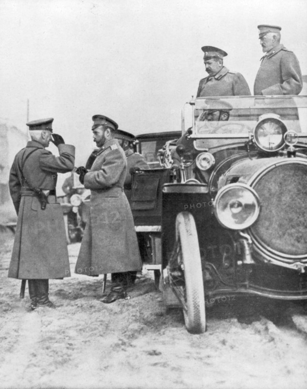 Tsar Nicholas II visiting the Russian front, May 1915. Artist: Unknown