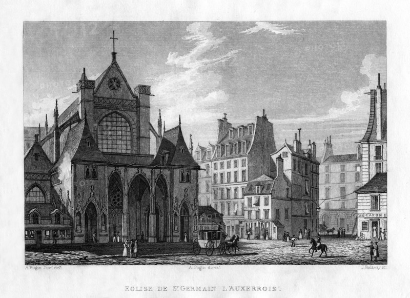 The church of St Germain l'Auxerrois, Paris, France, c1830. Artist: J Redway