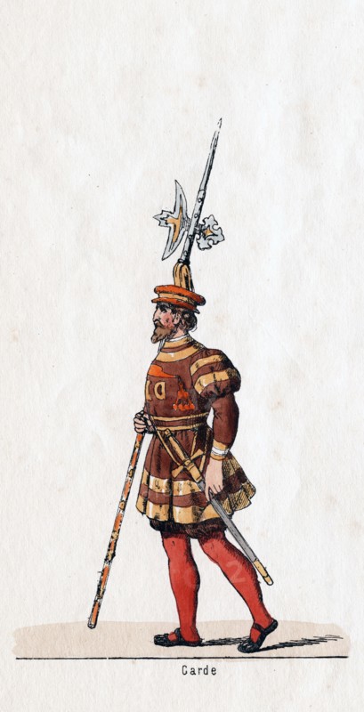 Guard, costume design for Shakespeare's play, Henry VIII, 19th century. Artist: Unknown
