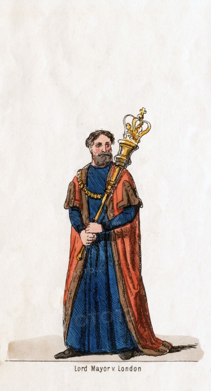 Lord Mayor of London, costume design for Shakespeare's play, Henry VIII, 19th century. Artist: Unknown