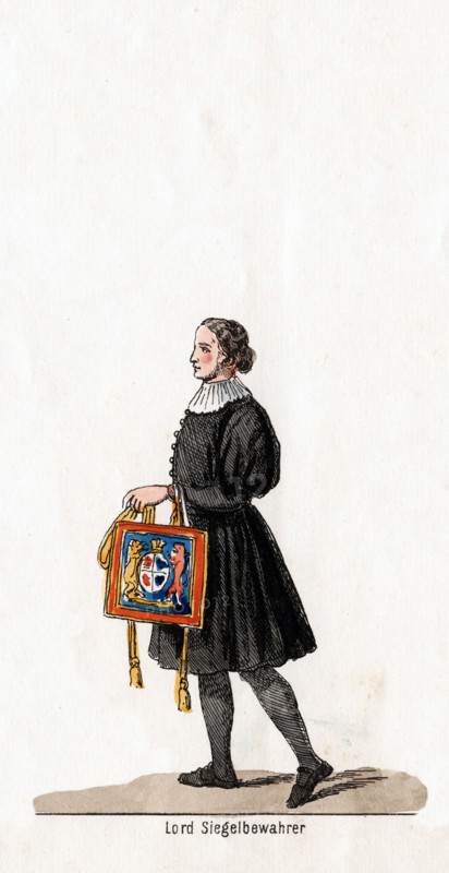 Lord Seal keeper, costume design for Shakespeare's play, Henry VIII, 19th century. Artist: Unknown