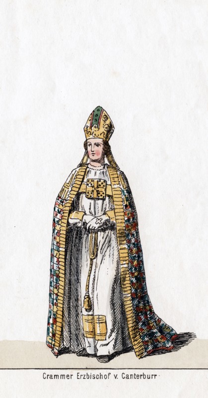 Thomas Cranmer, costume design for Shakespeare's play, Henry VIII, 19th century. Artist: Unknown