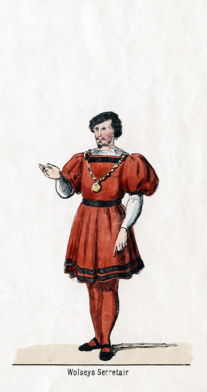 Wolsey's secretary, costume design for Shakespeare's play, Henry VIII, 19th century. Artist: Unknown