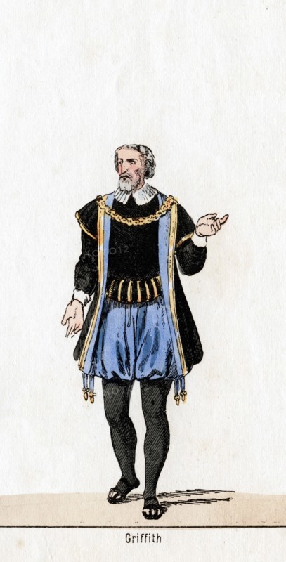 Griffith, costume design for Shakespeare's play, Henry VIII, 19th century. Artist: Unknown