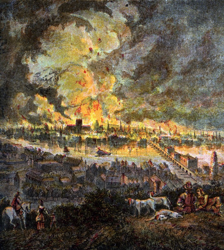 'Great Fire Of London, 1666', (c1850). Artist: Unknown