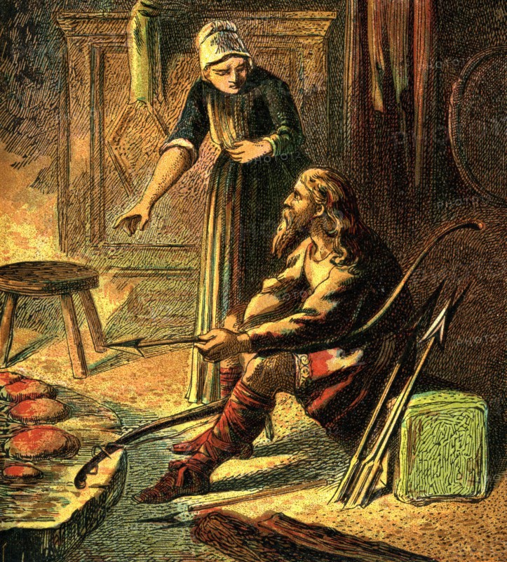 'King Alfred And The Cakes', (c1850). Artist: Unknown