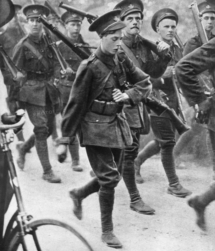 The Prince of Wales marching with the Oxford University Officers Training Corps, c1910. Artist: Unknown