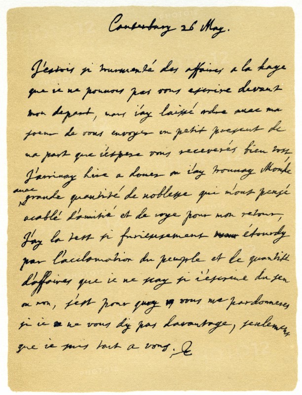 Letter from Charles II to his sister Henrietta, Canterbury, 26th May 1660.Artist: King Charles II