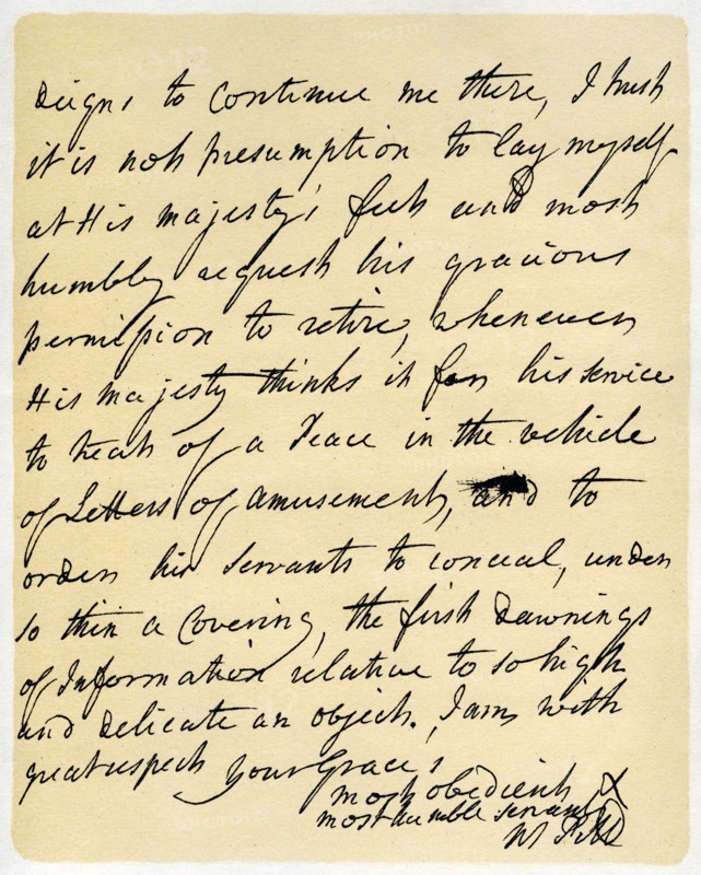 Letter from William Pitt to the Duke of Newcastle, Hayes, 23rd October 1759.Artist: William Pitt