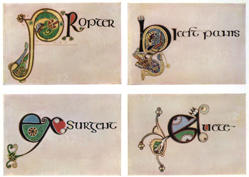 Compound letters, 800 AD, (20th century). Artist: Unknown