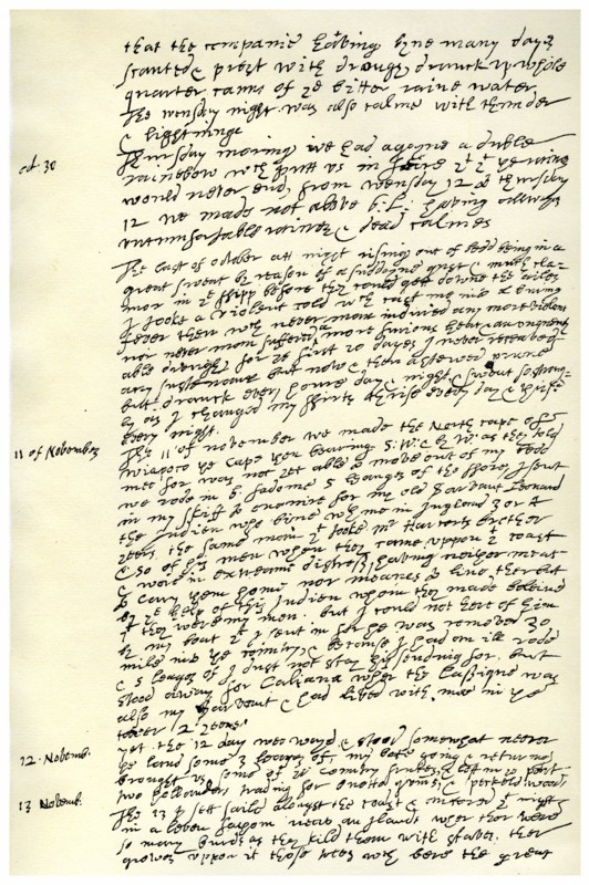 Journal of Sir Walter Raleigh, 1618.Artist: Sir Walter Raleigh