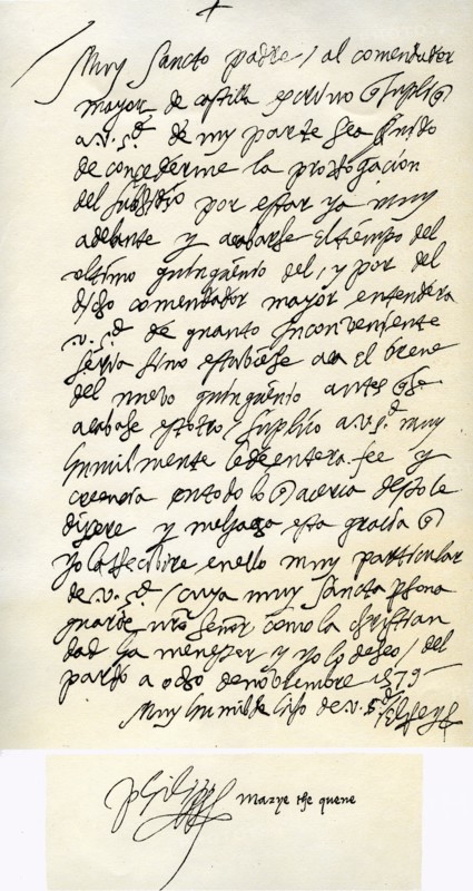 Letter from Philip II of Spain to Pope Gregory XIII, 8th November 1579. Artist: King Philip II