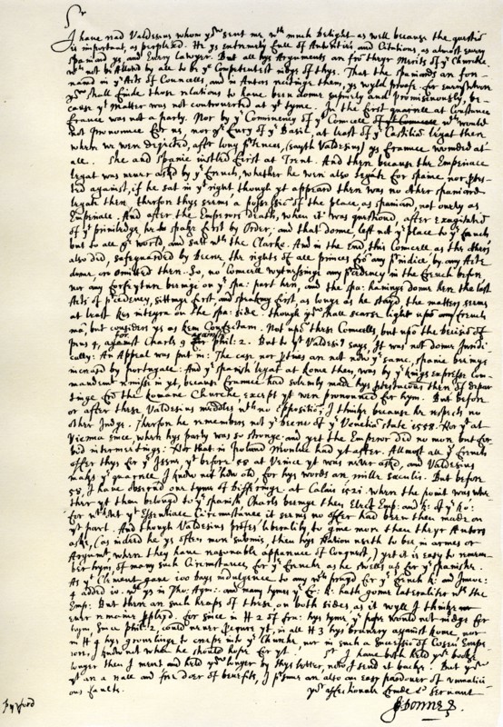 Letter from Dr John Donne to Sir Robert Cotton, c1602.Artist: John Donne