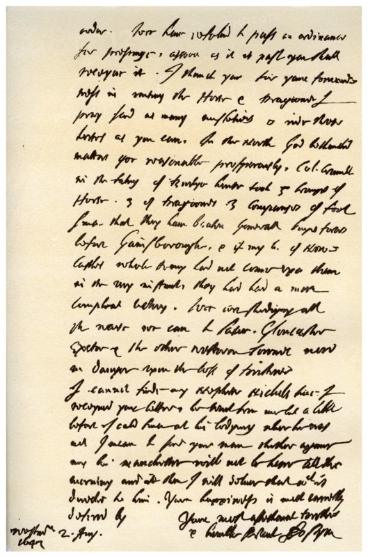 Letter from John Pym to Sir Thomas Barrington, 2nd August 1643.Artist: John Pym