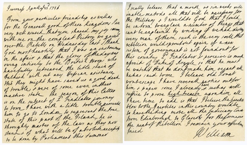 Letter from William Augustus to Thomas Pelham-Holles, 23rd April 1746.Artist: William Augustus Cumberland