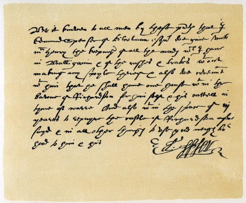 Letter from Grant, as Edward Spenser to one McHenry, c1589.Artist: Edward Spenser