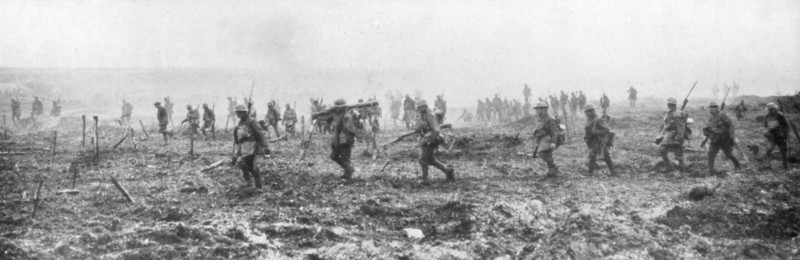 Canadian troops in no man's land, Vimy, France, First World War, 9 April 1917. Artist: Unknown
