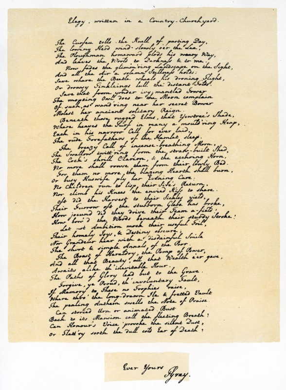 Elegy, written in a Country Churchyard, 18th December 1750.Artist: Thomas Gray
