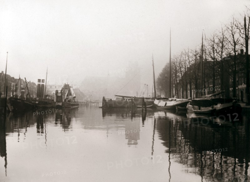 Canal boats, Dordrecht, Netherlands, 1898.Artist: James Batkin