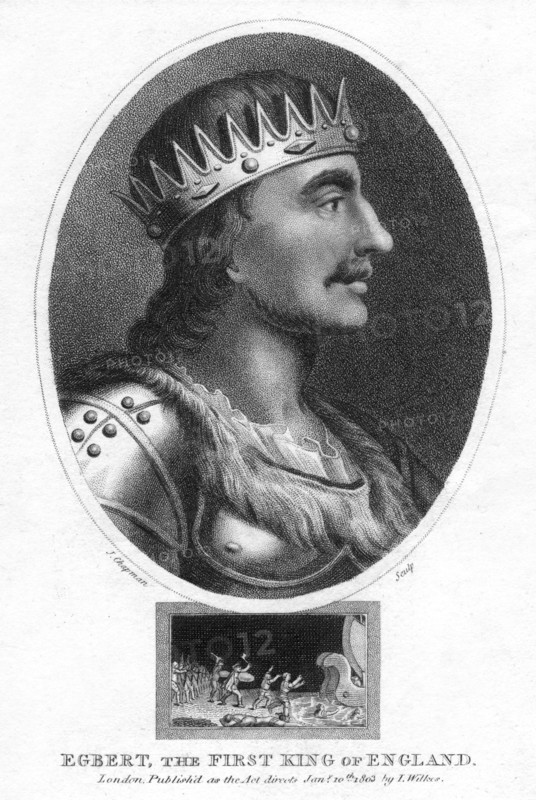 King Egbert of Wessex, first king of all England, (1803).Artist: J Chapman