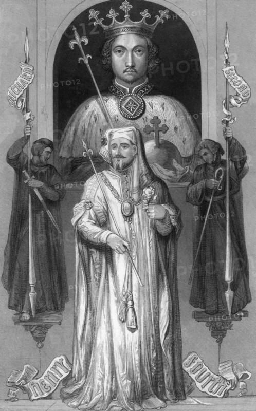 Richard II and Henry IV, Kings of England.Artist: TA Prior