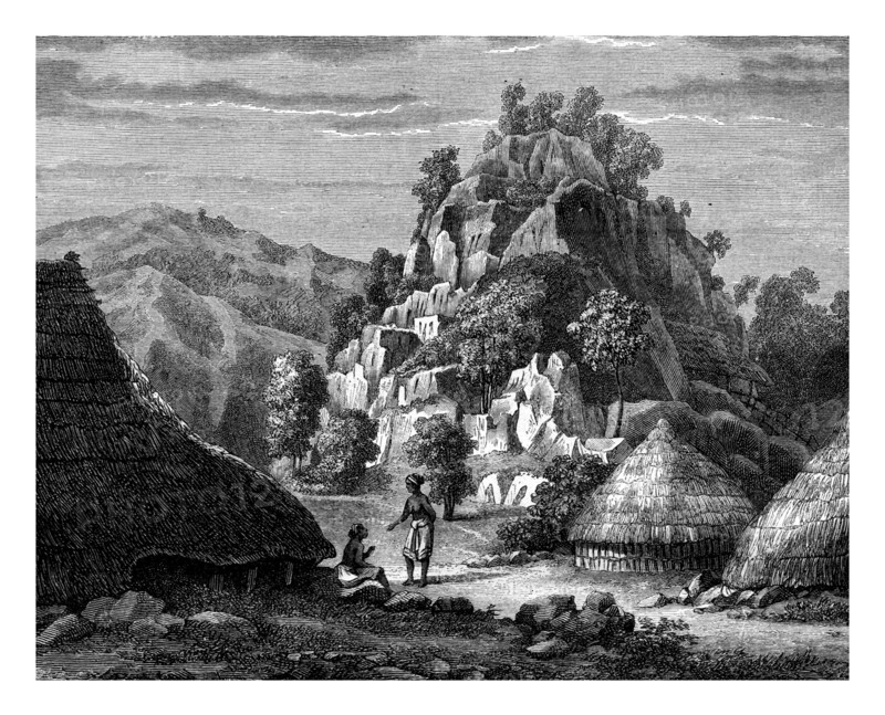 Landscape of the Island of Timor, 19th century.Artist: Frederic Sorrieu