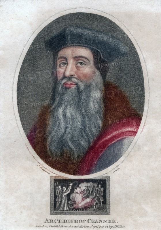 Thomas Cranmer, Archbishop of Canterbury, (1802).Artist: J Chapman