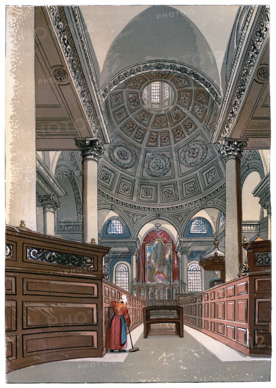St Stephen's, Walbrook, c1850. Artist: Unknown