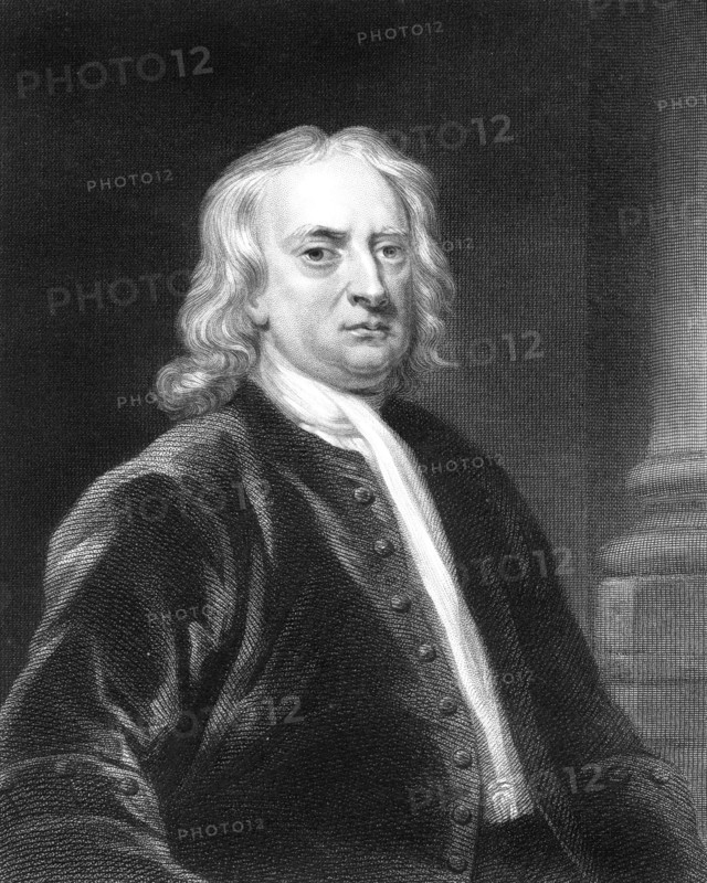 Isaac Newton, English mathematician, astronomer and physicist, (1818).Artist: E Scriven