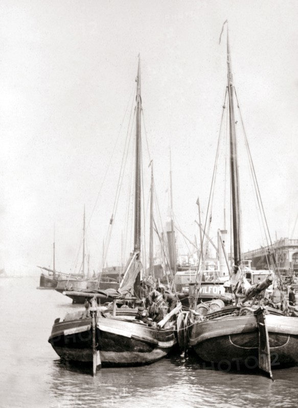 Canal boats, Rotterdam, 1898.Artist: James Batkin