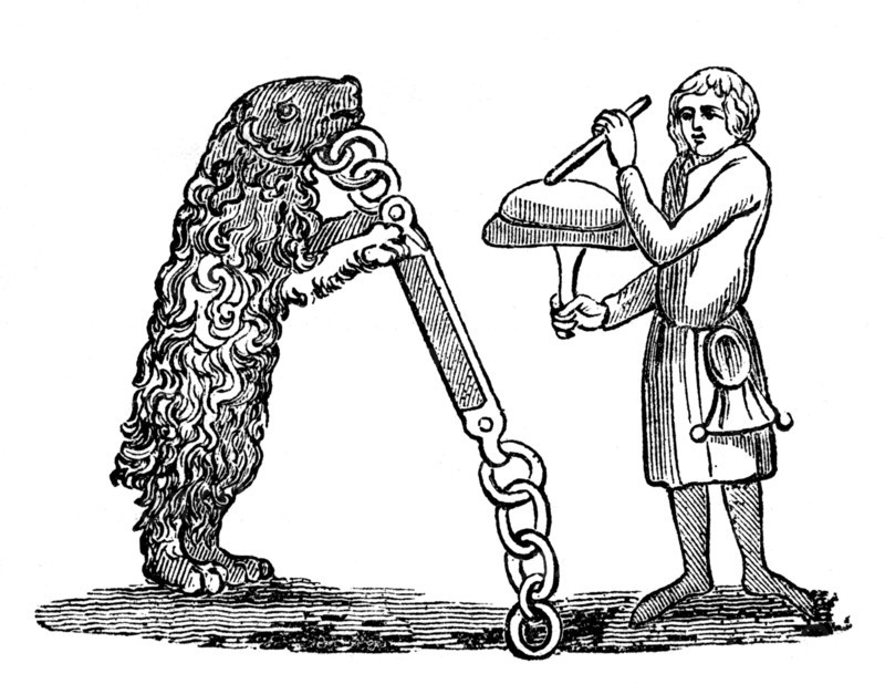 Tutored Bear, 14th century, (1833). Artist: Unknown