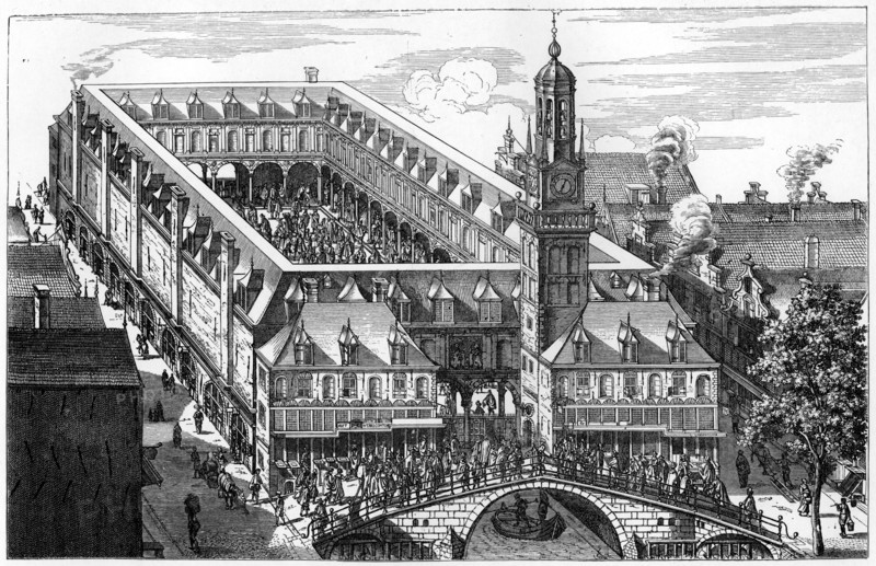 The old stock exchange in Amsterdam, destroyed by fire in 1858, (1903). Artist: Unknown