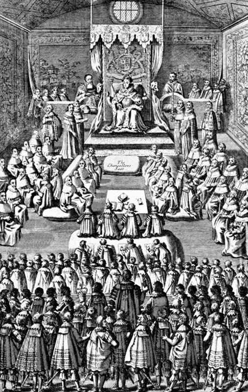 Queen Elizabeth I in Parliament, 16th century, (c1902-1905). Artist: Unknown