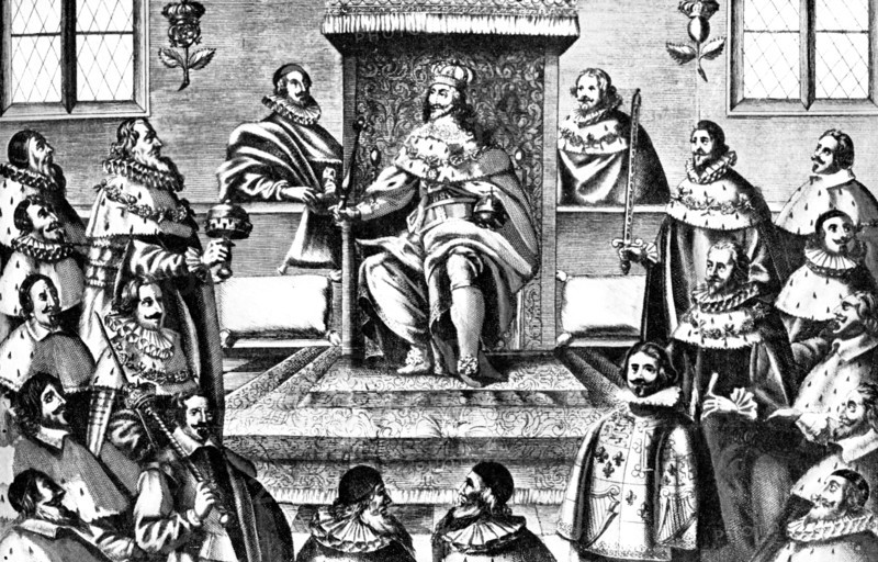 The House of Lords in the Time of Charles I, 17th century, (c1902-1905). Artist: Unknown