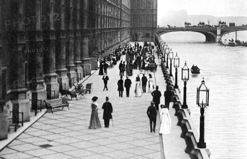 The Terrace, afternoon tea, Palace of Westminster, London, c1905. Artist: Unknown