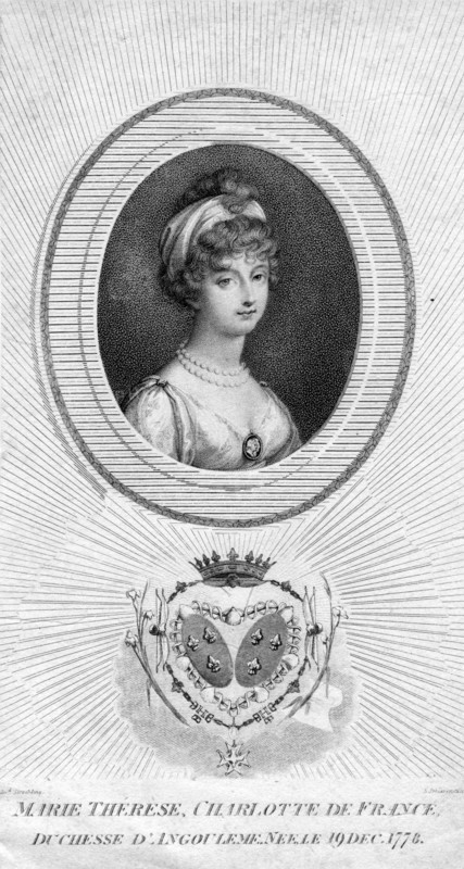 Marie-Therese-Charlotte de Bourbon, Duchess of Angouleme and Dauphine of France, 1805.Artist: Luigi Schiavonetti