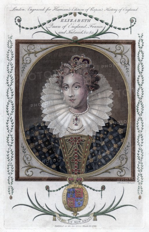 Queen Elizabeth of England, (1784).Artist: Woodman & Mutlow