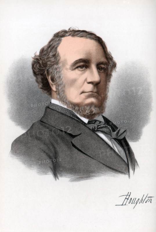 Richard Monckton Milnes, 1st Baron Houghton, English poet and politician, c1890.Artist: Cassell, Petter & Galpin